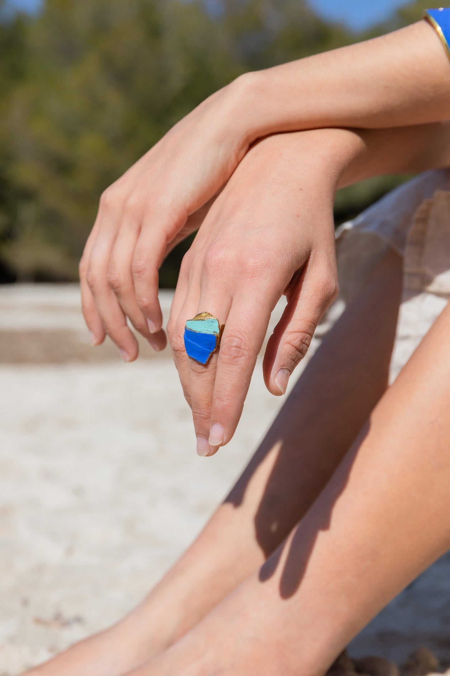 Anell Bronze Verd &amp; Blau